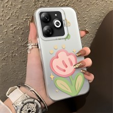 HONTINGA Tecno Spark 20C ile Uyumlu Kılıfı Silikon Kenar Sert Arka Düşüme Önleyici Basitlik Anti Düşme Kamera Korumali Çiçek Desen Telefon Kılıfı Kadın ve Erkek Için Uygundur K1-0860