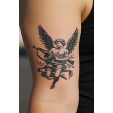 Dövme Kutusu Geçici Dövme | Kanatlı Melek Tasarımı – Korumanın, Ruhsal Gücün ve Işığın Simgesi