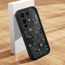 HONTINGA Infinix Note 50 Pro Plus ile Uyumlu Kılıfı Düşüme Önleyici Basitlik Anti Düşme Kamera Korumali Şirin Kedi Siyah Yıldız Desen Yumuşak Silikon Telefon Kılıfı Kadın ve Erkek Için Uygundur K2-0261