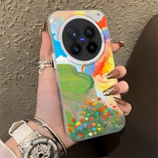 HONTINGA Vivo X200 Pro ile Uyumlu Kılıfı Silikon Kenar Sert Arka Düşüme Önleyici Basitlik Anti Düşme Kamera Korumali Gökkuşağı Desen Telefon Kılıfı Kadın ve Erkek Için Uygundur K1-0853