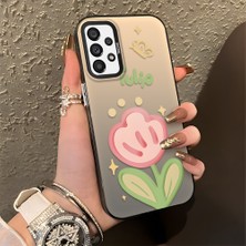 HONTINGA Samsung Galaxy A73 ile Uyumlu Kılıfı Silikon Kenar Sert Arka Düşüme Önleyici Basitlik Anti Düşme Kamera Korumali Çiçek Desen Telefon Kılıfı Kadın ve Erkek Için Uygundur K1-0860