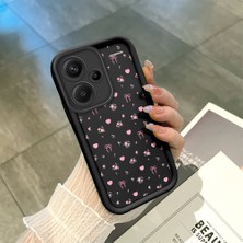 HONTINGA Xiaomi Redmi Note 13 Pro Plus ile Uyumlu Kılıfı Düşüme Önleyici Basitlik Anti Düşme Kamera Korumali Siyah Çiçek Desen Yumuşak Silikon Telefon Kılıfı Kadın ve Erkek Için Uygundur K2-0456