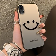 HONTINGA iPhone Xr ile Uyumlu Kılıfı Silikon Kenar Sert Arka Düşüme Önleyici Basitlik Anti Düşme Kamera Korumali Gülümseme Desen Telefon Kılıfı Kadın ve Erkek Için Uygundur K1-0861