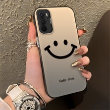HONTINGA Oppo A54 4g ile Uyumlu Kılıfı Silikon Kenar Sert Arka Düşüme Önleyici Basitlik Anti Düşme Kamera Korumali Gülümseme Desen Telefon Kılıfı Kadın ve Erkek Için Uygundur K1-0861