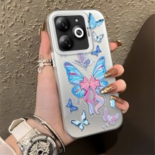 HONTINGA Tecno Spark 20 ile Uyumlu Kılıfı Silikon Kenar Sert Arka Düşüme Önleyici Basitlik Anti Düşme Kamera Korumali Kelebek Desen Telefon Kılıfı Kadın ve Erkek Için Uygundur K1-0854