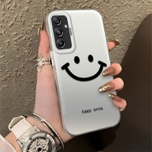 HONTINGA Samsung Galaxy M34 ile Uyumlu Kılıfı Silikon Kenar Sert Arka Düşüme Önleyici Basitlik Anti Düşme Kamera Korumali Gülümseme Desen Telefon Kılıfı Kadın ve Erkek Için Uygundur K1-0861