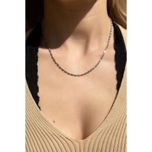 Spossy Silver Jewelry Unisex Italyan Zincir Kolye