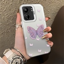 HONTINGA Poco C65 ile Uyumlu Kılıfı Silikon Kenar Sert Arka Düşüme Önleyici Basitlik Anti Düşme Kamera Korumali Kelebek Desen Telefon Kılıfı Kadın ve Erkek Için Uygundur K1-0863