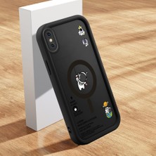 HONTINGA iPhone Xs Max ile Uyumlu Kılıfı Düşüme Önleyici Basitlik Anti Düşme Kamera Korumali Şirin Kedi Siyah Yaratıcılık Desen Yumuşak Silikon Telefon Kılıfı Kadın ve Erkek Için Uygundur K2-0462
