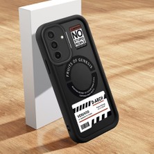 HONTINGA Samsung Galaxy A26 ile Uyumlu Kılıfı Düşüme Önleyici Basitlik Anti Düşme Kamera Korumali Şirin Kedi Siyah Yaratıcılık Desen Yumuşak Silikon Telefon Kılıfı Kadın ve Erkek Için Uygundur K2-0461