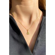 Spossy Silver Jewelry Yılbaşı Temalı Çam Ağacı Kolye