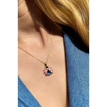 Spossy Silver Jewelry Nazar Cam Gözlü Uğur Böceği Kolye
