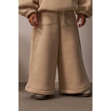 Oh la la Koala For Little Ones Bej Cep Detaylı Geniş Paça Eşofman Altı