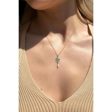 Spossy Silver Jewelry Incili Mercan Kolye