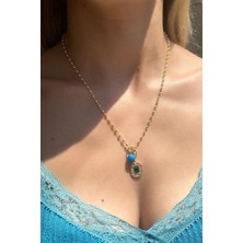 Spossy Silver Jewelry Top Zincirli Baget Taşlı Kolye