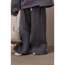 Oh la la Koala For Little Ones Antrasit Dikiş Detaylı Geniş Paça Eşofman Altı