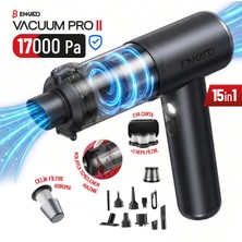 Enkado 17000PA Güçlü Çekim Kablosuz Araç Içi Süpürge Şarjlı Taşınabilir LED Işıklı Mini Araç El Süpürgesi Vakum Üfleme