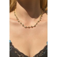 Spossy Silver Jewelry Full Taşlı Choker Kolye