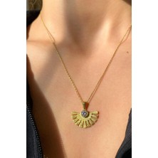 Spossy Silver Jewelry Yelpaze Kolye