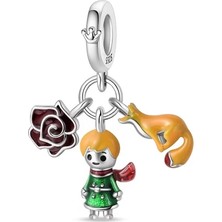 Corney Design Küçük Prens Tilki ve Gül Charm