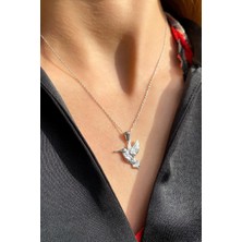 Spossy Silver Jewelry Kuş Kolye