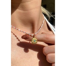 Spossy Silver Jewelry Gerçek Inci, Göz Kolye