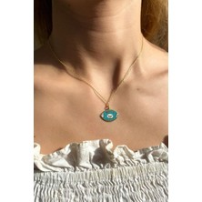 Spossy Silver Jewelry Mineli Göz Kolye
