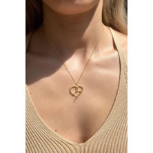 Spossy Silver Jewelry Yılan Kalp Kolye