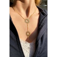 Spossy Silver Jewelry Sallantılı 3lü Güneş Kolye