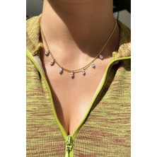Spossy Silver Jewelry Damla Taşlı Kolye