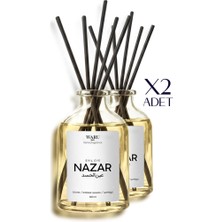 WARU Nazar Reed Diffuser Çubuklu Oda Kokusu 2'li Set - 100 ml | Nazar Temalı Koruyucu & Arındırıcı Koku