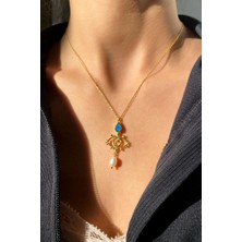 Spossy Silver Jewelry Inci Sallantılı Göz Kolye
