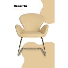 Bürocci Roberta Misafir Koltuğu - Krem Deri - 2069J0115