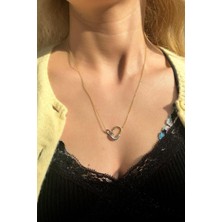 Spossy Silver Jewelry Iç Içe Geçmeli Tiff Halka Kolye