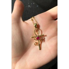 Spossy Silver Jewelry Göz Tasarım Haç Kolye