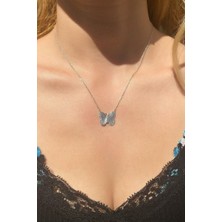 Spossy Silver Jewelry Kelebek Kolye