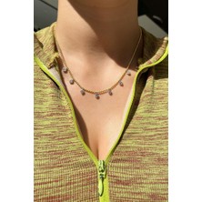Spossy Silver Jewelry Yuvarlak Taşlı Kolye