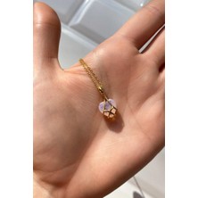 Spossy Silver Jewelry Opal Taşlı Kalp Kolye