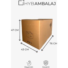 Hyb Ambalaj 76X43X47 3 Adet Kilitli Koli Jumbo - Bant Gerektirmeyen Taşınma-Saklama-Çeyiz ve E-Ticaret Kutusu