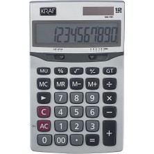 Kraf HM-150 12 Haneli Masaüstü Hesap Makinesi Siyah Renkli Metal Gövde ile