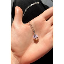 Spossy Silver Jewelry Opal Taşlı Kalp Kolye