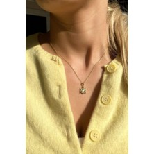 Spossy Silver Jewelry Opal Taşlı Kaplumbağa Kolye