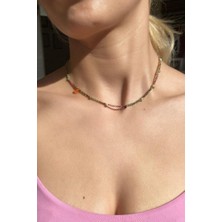 Spossy Silver Jewelry Tourmaline Doğal Taşlı Choker Kolye