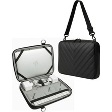 NS Reliable Notebook Laptop Macbook Çantası Suni Deri 15.6" Inç - 800-DÜZ Siyah Omuz Askılı