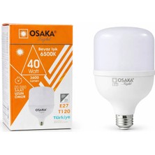 Osaka 40W (250W Eşdeğer) 3600 Lümen Güçlü      LED Ampul - T120 Tip