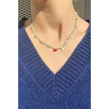Spossy Silver Jewelry Doğal Firuze Taşlı Kolye