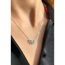Spossy Silver Jewelry Yelpaze Kolye