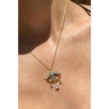 Spossy Silver Jewelry Sallantılı Göz Kolye