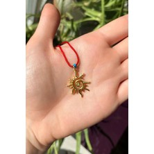 Spossy Silver Jewelry Güneş Nazar Cam Göz Ipli Kolye