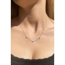 Spossy Silver Jewelry 3lü Minimal Çiçek Kolye